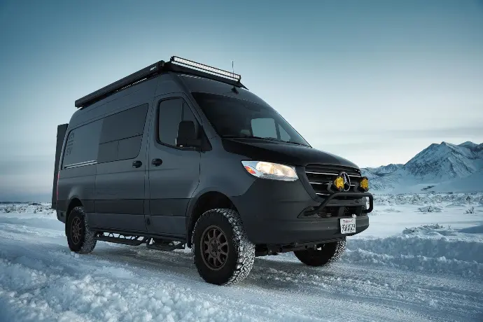 A sprinter van ready for cold-weather.