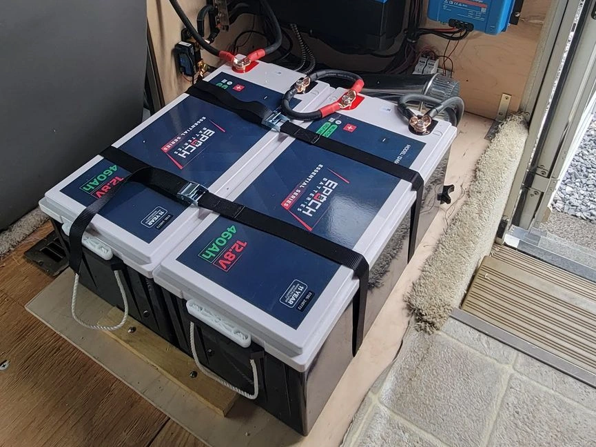 Epoch Battery Bank installed on a Class C RV by Momentum Upfitters